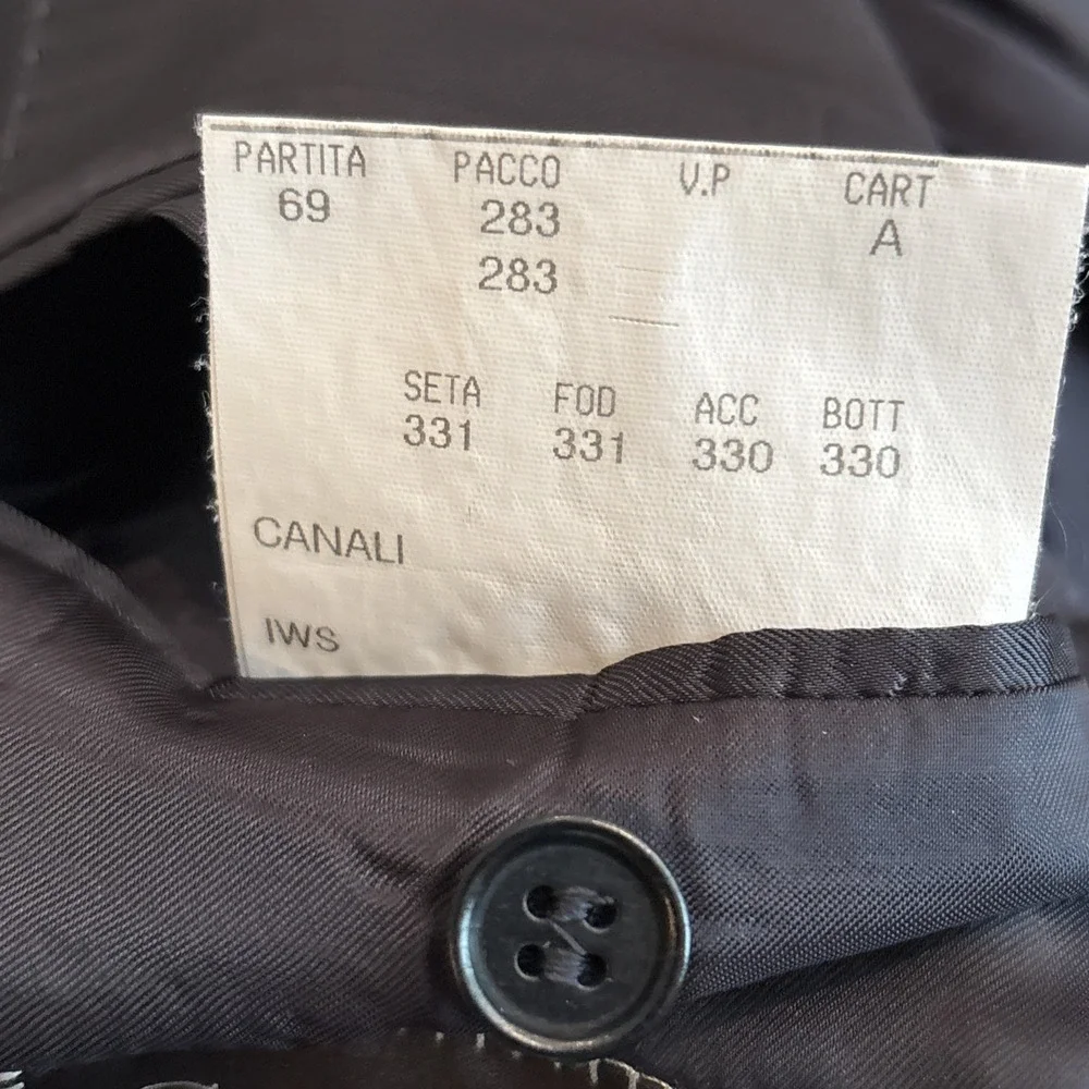 Canali Nordstrom Blazer Mens Black Pinstripe Wool Made in Italy Mens 42 Jacket
